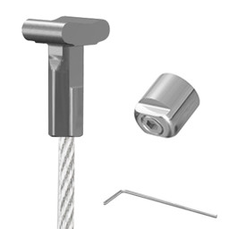 Zeige Details für Befestigungsset Schienenstopper mit Stahlseil | 200 cm Bild von Befestigungsset Schienenstopper mit Stahlseil | 200 cm