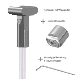 Zeige Details für Befestigungsset Schienenstopper mit Perlonseil Bild von Befestigungsset Schienenstopper mit Perlonseil